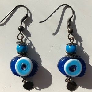 Blue Evil Eye Earrings 🧿💙